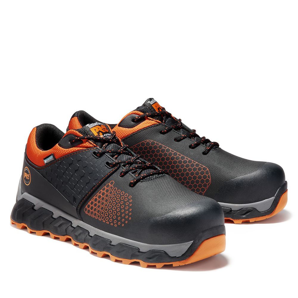 Pantofi De Lucru Timberland Barbati Negrii/Portocalii - Pro® Ridgelow Comp Toe - Romania - RTZIEK094